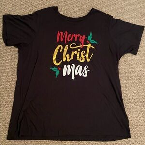 Women’s Plus Size Merry CHRISTmas Holiday Time Tee Size 1X/16W/18W